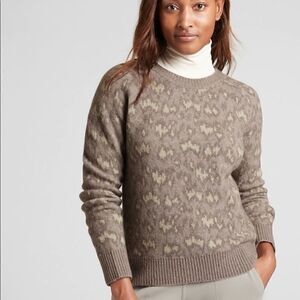 NWOT Athleta Hawthorn Textured Sahara Bluff Grey Wool Blend Crew Sweater! ❤️